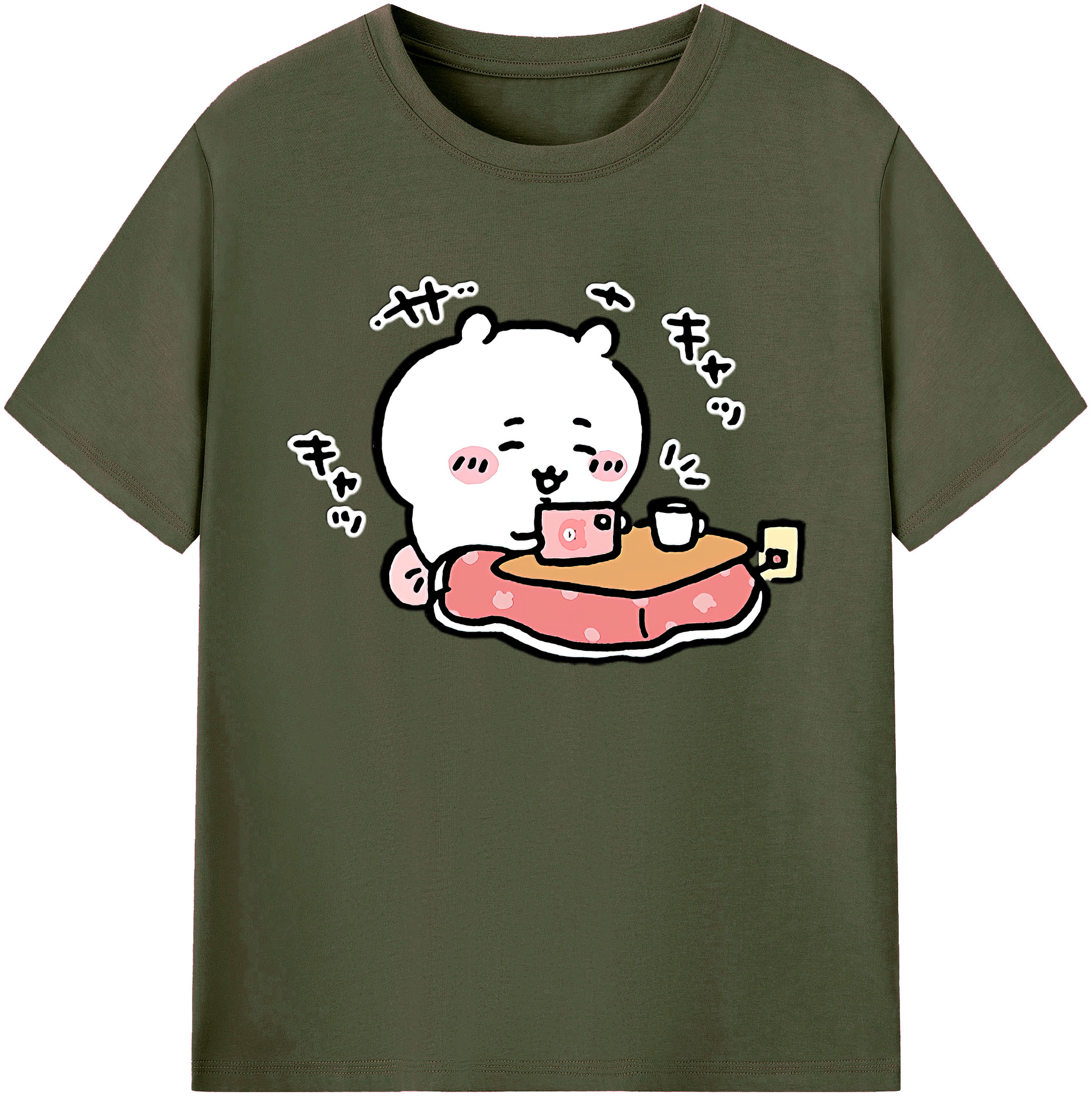 （画像用） ちいかわ ちいかわ Chii-kawa chiikawa 綿100％ メンズ半袖Tシャツ｜肌触りやわらか＆通気性